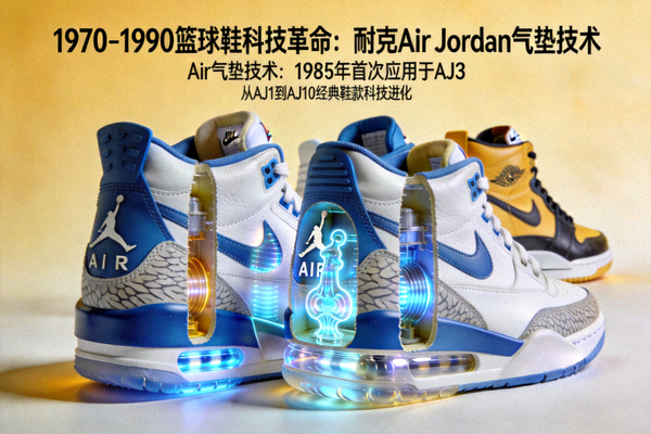1970至1990年代篮球鞋科技革命 - 耐克Air Jordan系列篮球鞋展示气垫技术