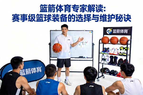 篮箭体育专家解读：赛事级篮球装备的选择与维护秘诀封面图 - 专业教练在工作室向学员讲解如何正确选择和保养篮球装备